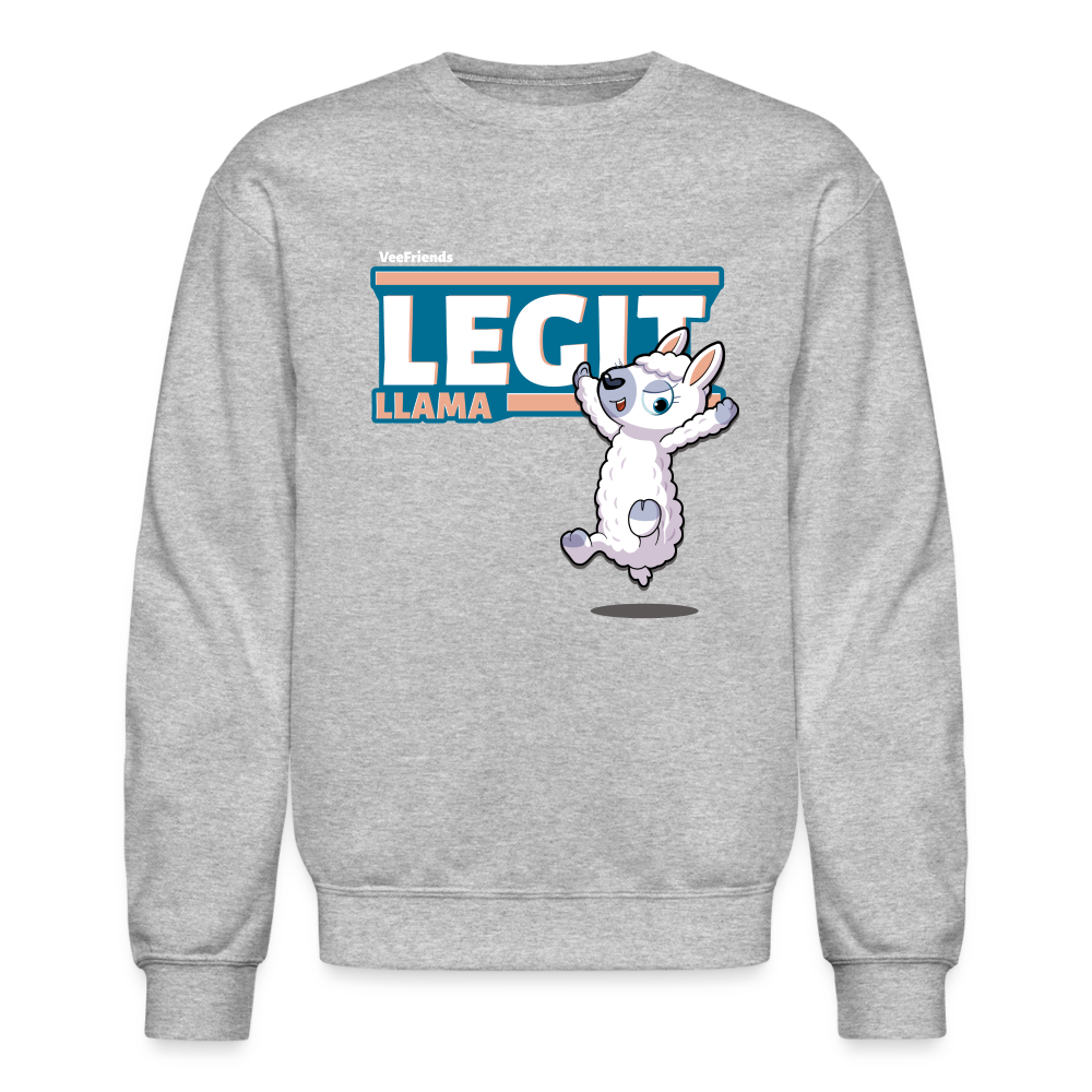 Legit Llama Character Comfort Adult Crewneck Sweatshirt - heather gray