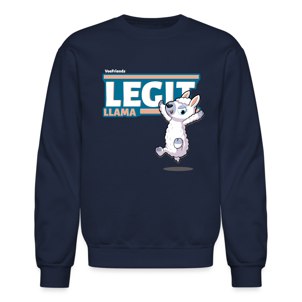 Legit Llama Character Comfort Adult Crewneck Sweatshirt - navy