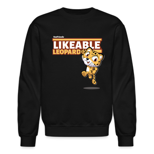 Likeable Leopard Character Comfort Adult Crewneck Sweatshirt - black