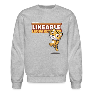 Likeable Leopard Character Comfort Adult Crewneck Sweatshirt - heather gray