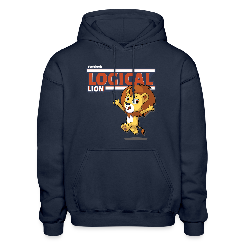 Logical Lion Character Comfort Adult Hoodie - navy