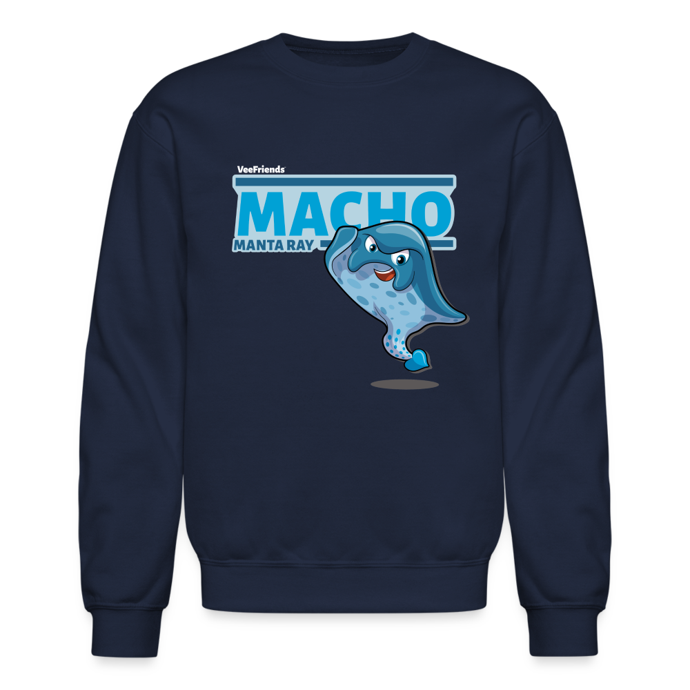 
            
                Load image into Gallery viewer, Macho Manta Ray Character Comfort Adult Crewneck Sweatshirt - navy
            
        