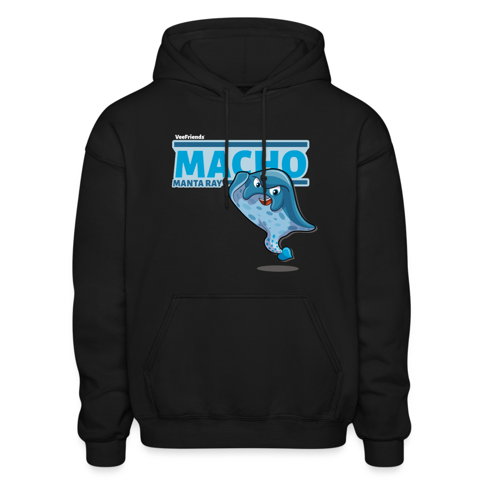 Macho Manta Ray Character Comfort Adult Hoodie - black