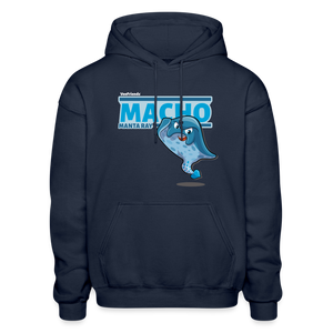 
            
                Load image into Gallery viewer, Macho Manta Ray Character Comfort Adult Hoodie - navy
            
        
