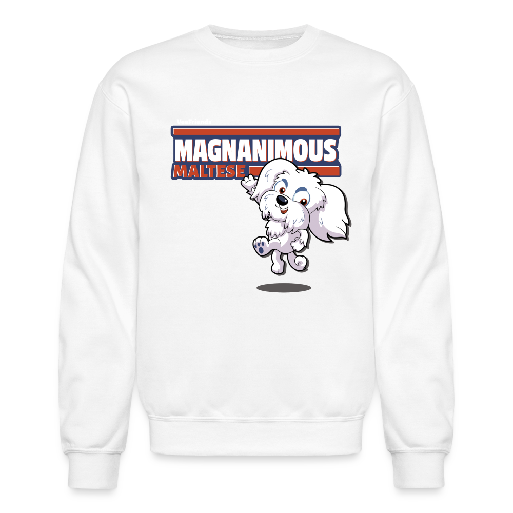 Magnanimous Maltese Character Comfort Adult Crewneck Sweatshirt - white