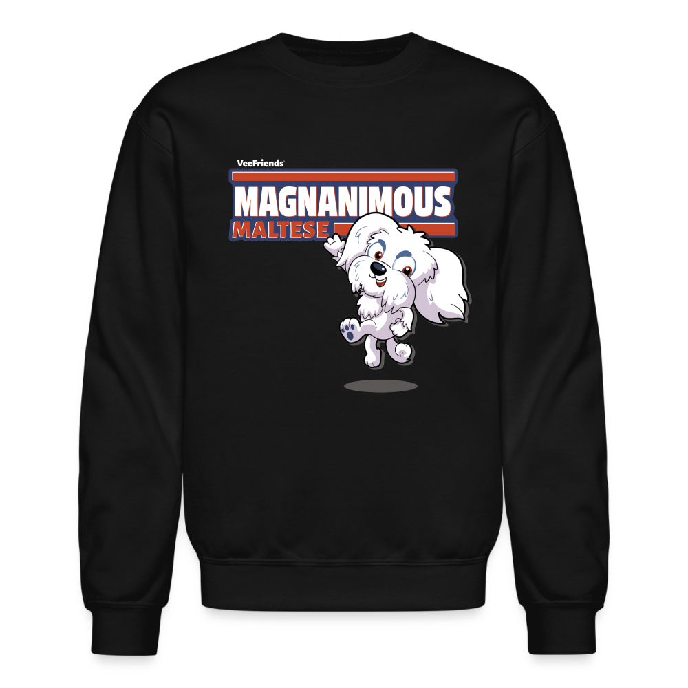 Magnanimous Maltese Character Comfort Adult Crewneck Sweatshirt - black