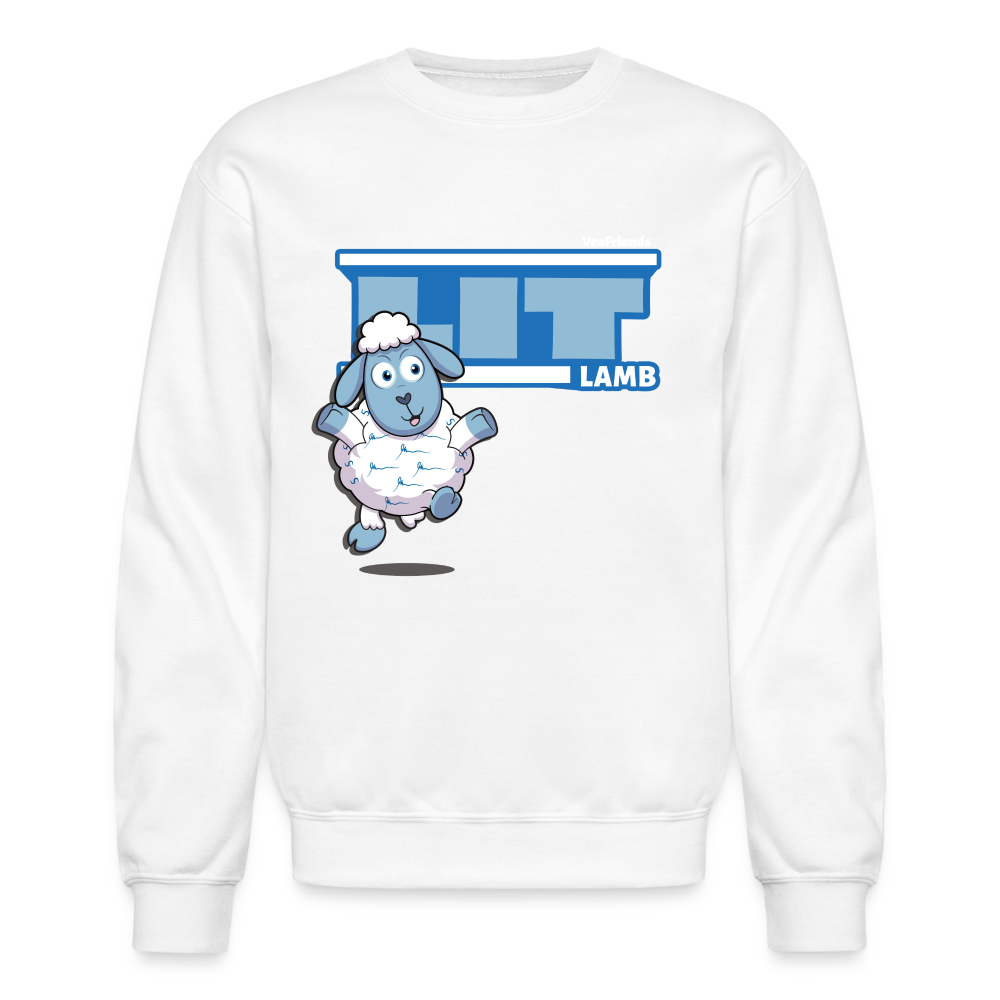 Lit Lamb Character Comfort Adult Crewneck Sweatshirt - white