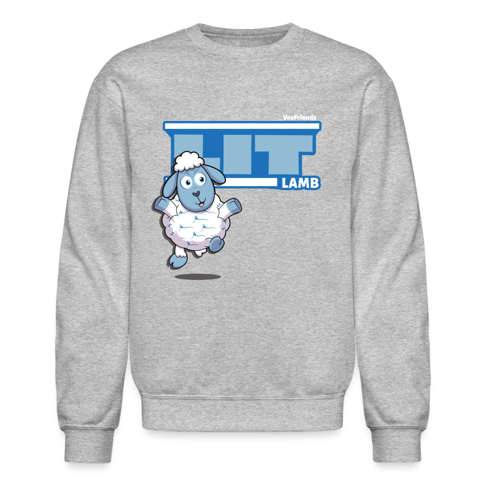 Lit Lamb Character Comfort Adult Crewneck Sweatshirt - heather gray