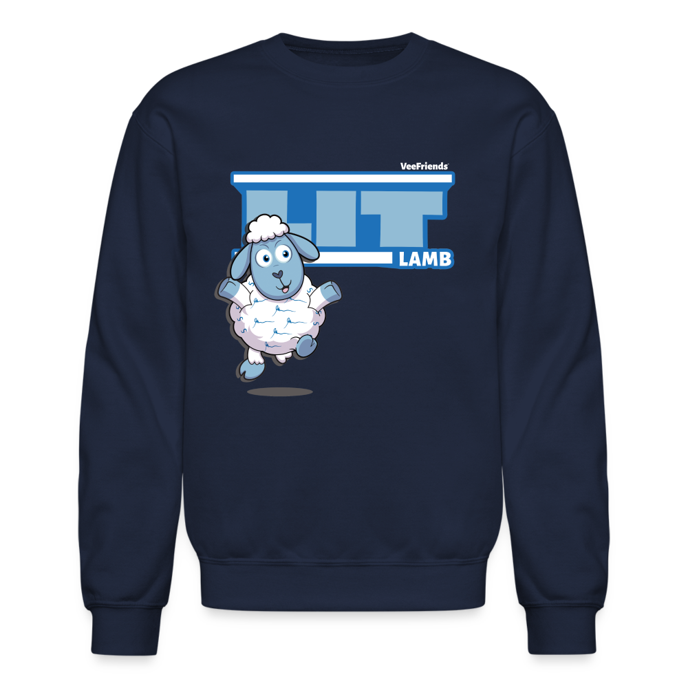Lit Lamb Character Comfort Adult Crewneck Sweatshirt - navy