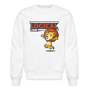 Logical Lion Character Comfort Adult Crewneck Sweatshirt - white