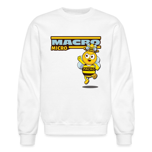Macro Micro Character Comfort Adult Crewneck Sweatshirt - white