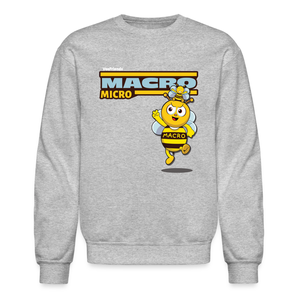 Macro Micro Character Comfort Adult Crewneck Sweatshirt - heather gray