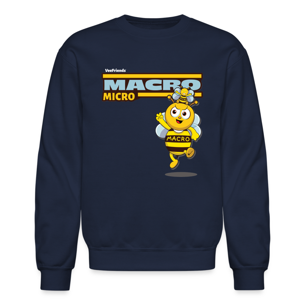 Macro Micro Character Comfort Adult Crewneck Sweatshirt - navy