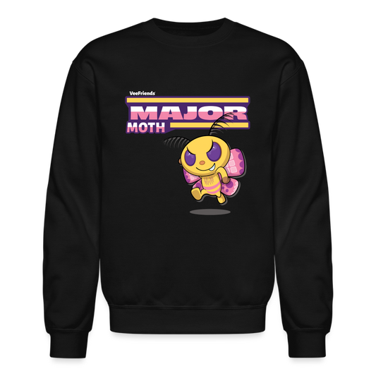 Major Moth Character Comfort Adult Crewneck Sweatshirt - black