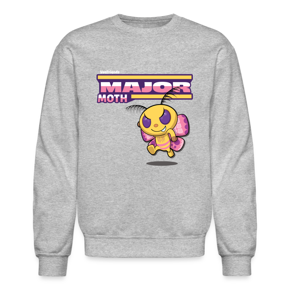 Major Moth Character Comfort Adult Crewneck Sweatshirt - heather gray