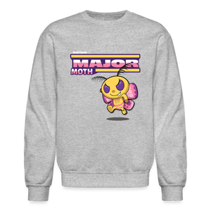 Major Moth Character Comfort Adult Crewneck Sweatshirt - heather gray