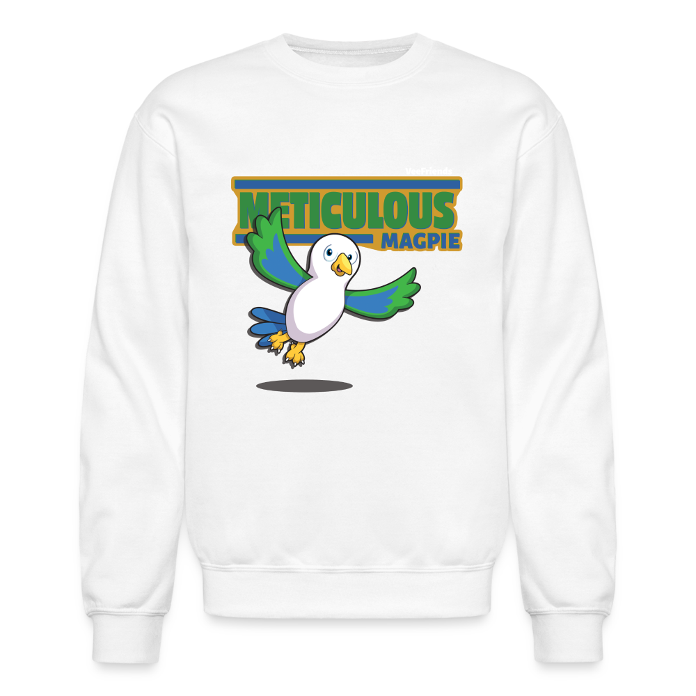 Meticulous Magpie Character Comfort Adult Crewneck Sweatshirt - white