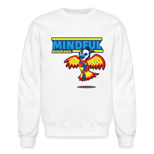 Mindful Minokawa Character Comfort Adult Crewneck Sweatshirt - white