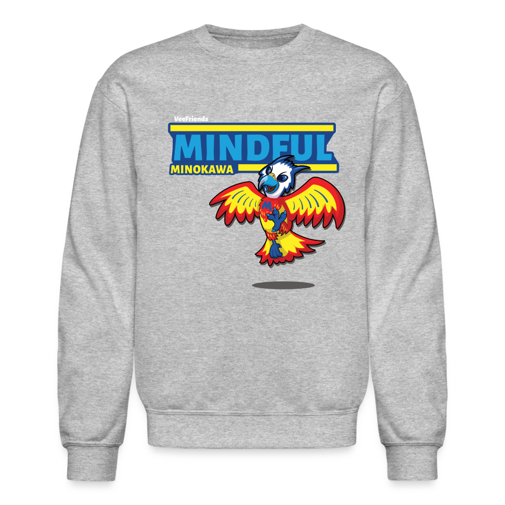 Mindful Minokawa Character Comfort Adult Crewneck Sweatshirt - heather gray