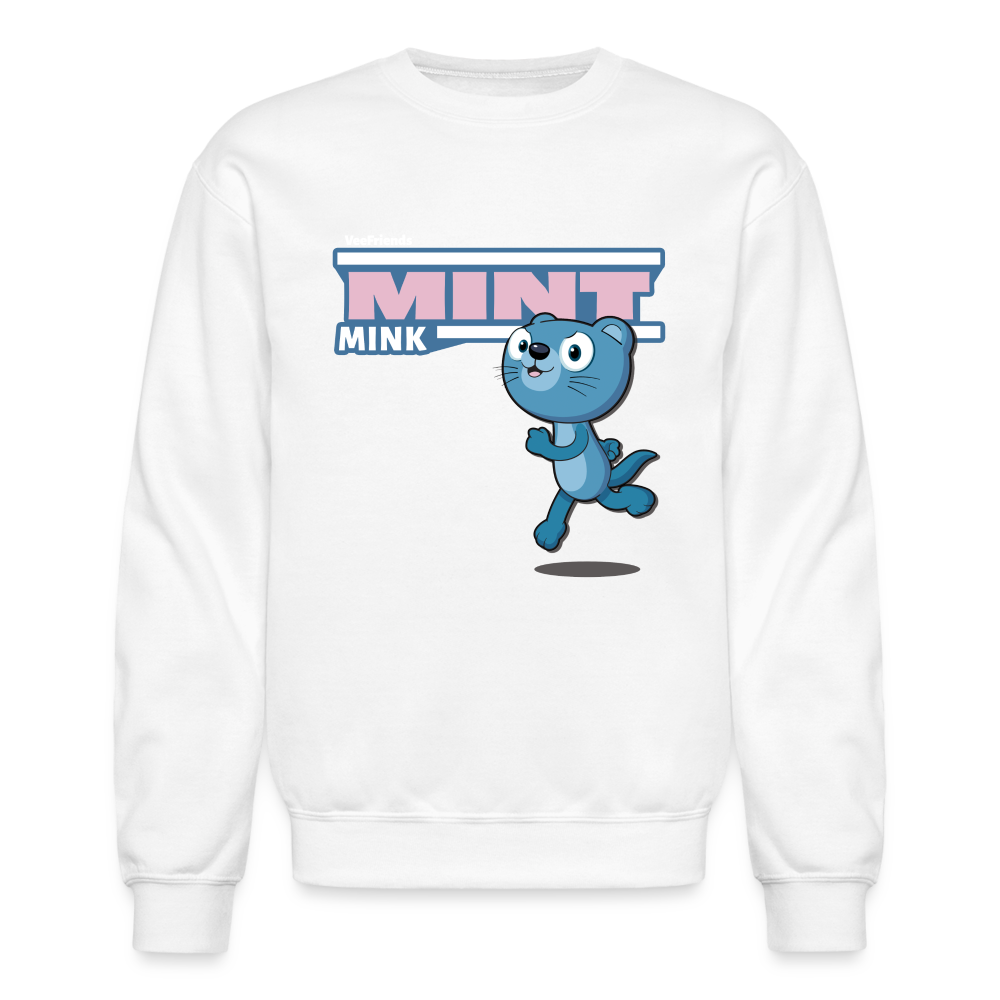 Mint Mink Character Comfort Adult Crewneck Sweatshirt - white