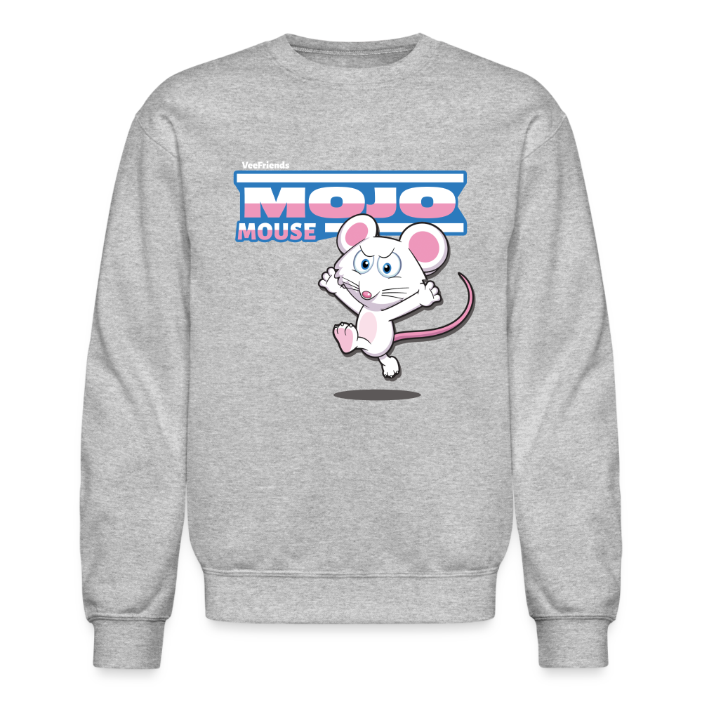 Mojo Mouse Character Comfort Adult Crewneck Sweatshirt - heather gray