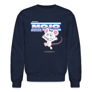 Mojo Mouse Character Comfort Adult Crewneck Sweatshirt - navy