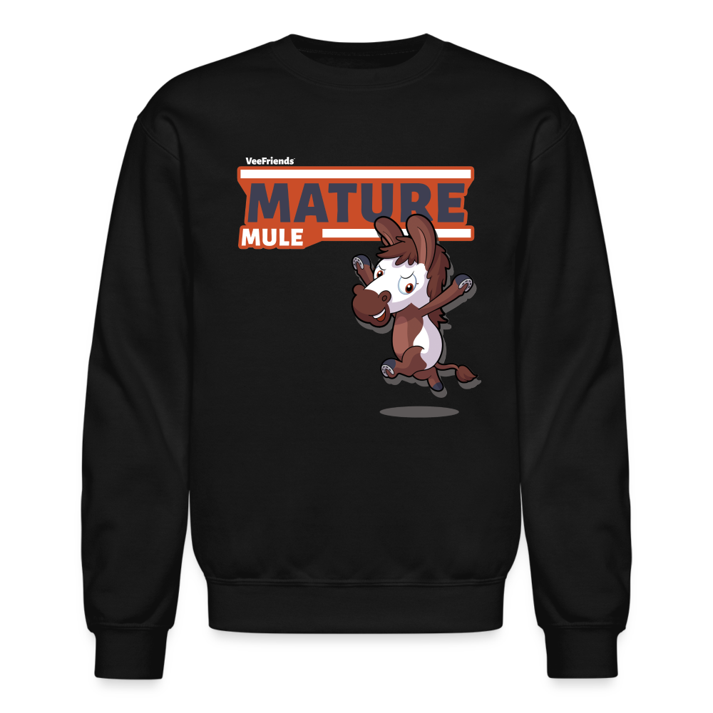 Mature Mule Character Comfort Adult Crewneck Sweatshirt - black