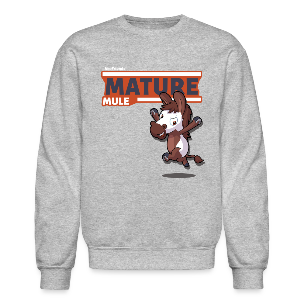 Mature Mule Character Comfort Adult Crewneck Sweatshirt - heather gray