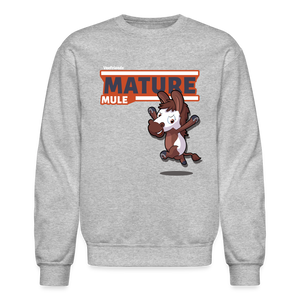 Mature Mule Character Comfort Adult Crewneck Sweatshirt - heather gray