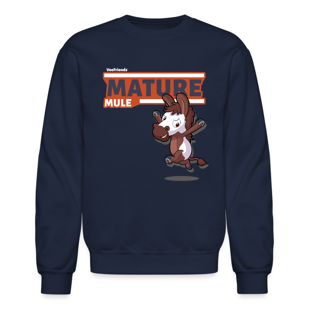 Mature Mule Character Comfort Adult Crewneck Sweatshirt - navy