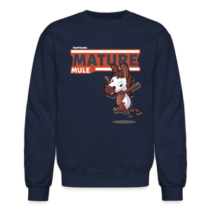 Mature Mule Character Comfort Adult Crewneck Sweatshirt - navy