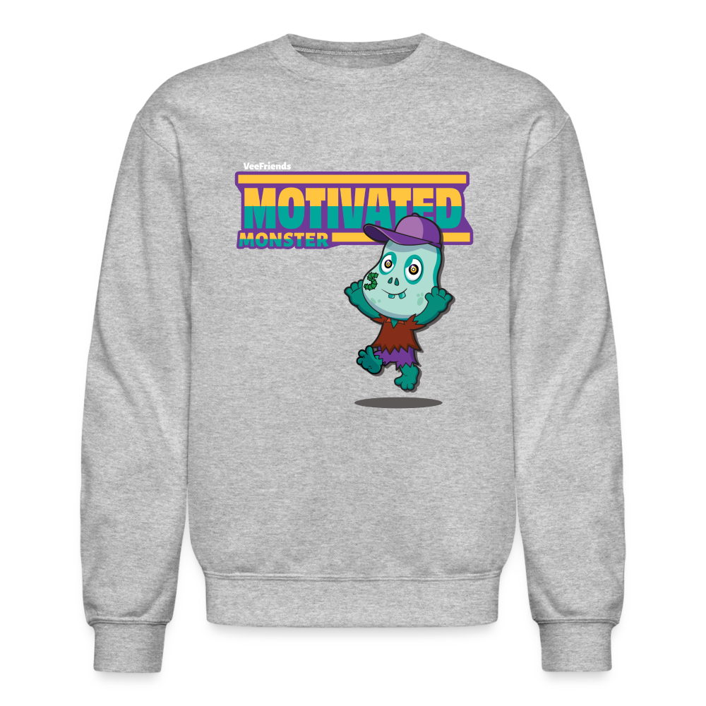 Motivated Monster Character Comfort Adult Crewneck Sweatshirt - heather gray