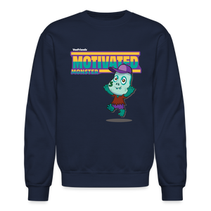 Motivated Monster Character Comfort Adult Crewneck Sweatshirt - navy