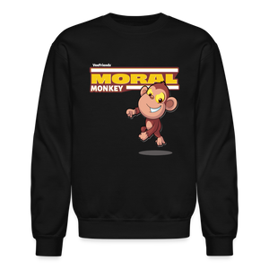 Moral Monkey Character Comfort Adult Crewneck Sweatshirt - black