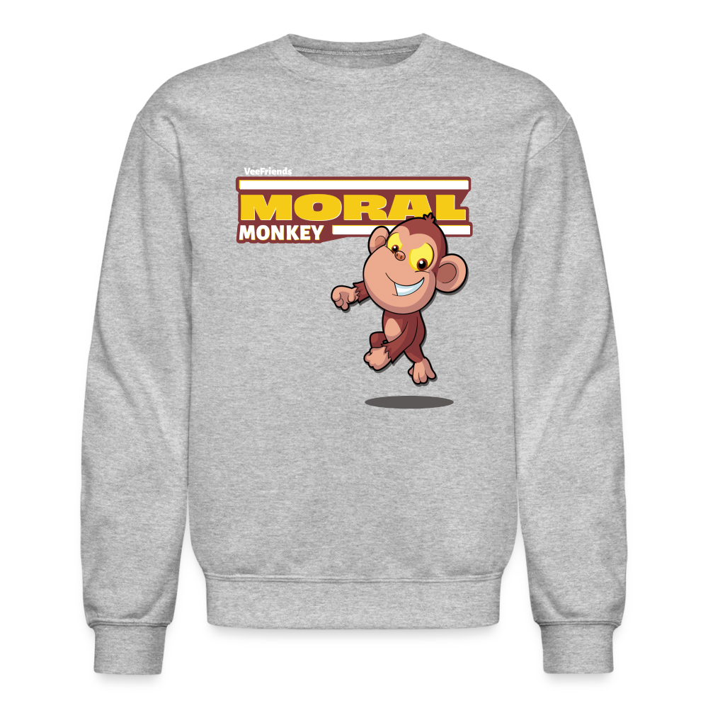 Moral Monkey Character Comfort Adult Crewneck Sweatshirt - heather gray
