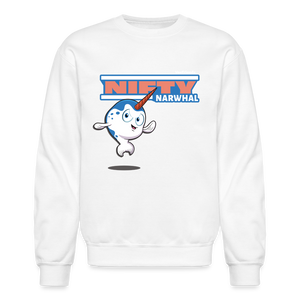 
            
                Load image into Gallery viewer, Nifty Narwhal Character Comfort Adult Crewneck Sweatshirt - white
            
        