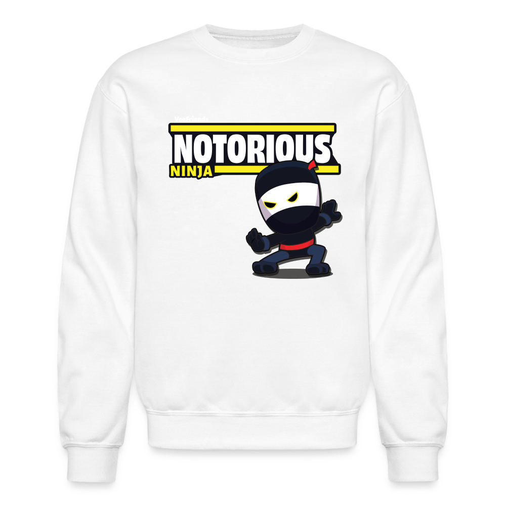 Notorious Ninja Character Comfort Adult Crewneck Sweatshirt - white
