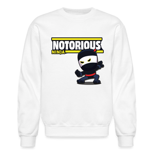 Notorious Ninja Character Comfort Adult Crewneck Sweatshirt - white