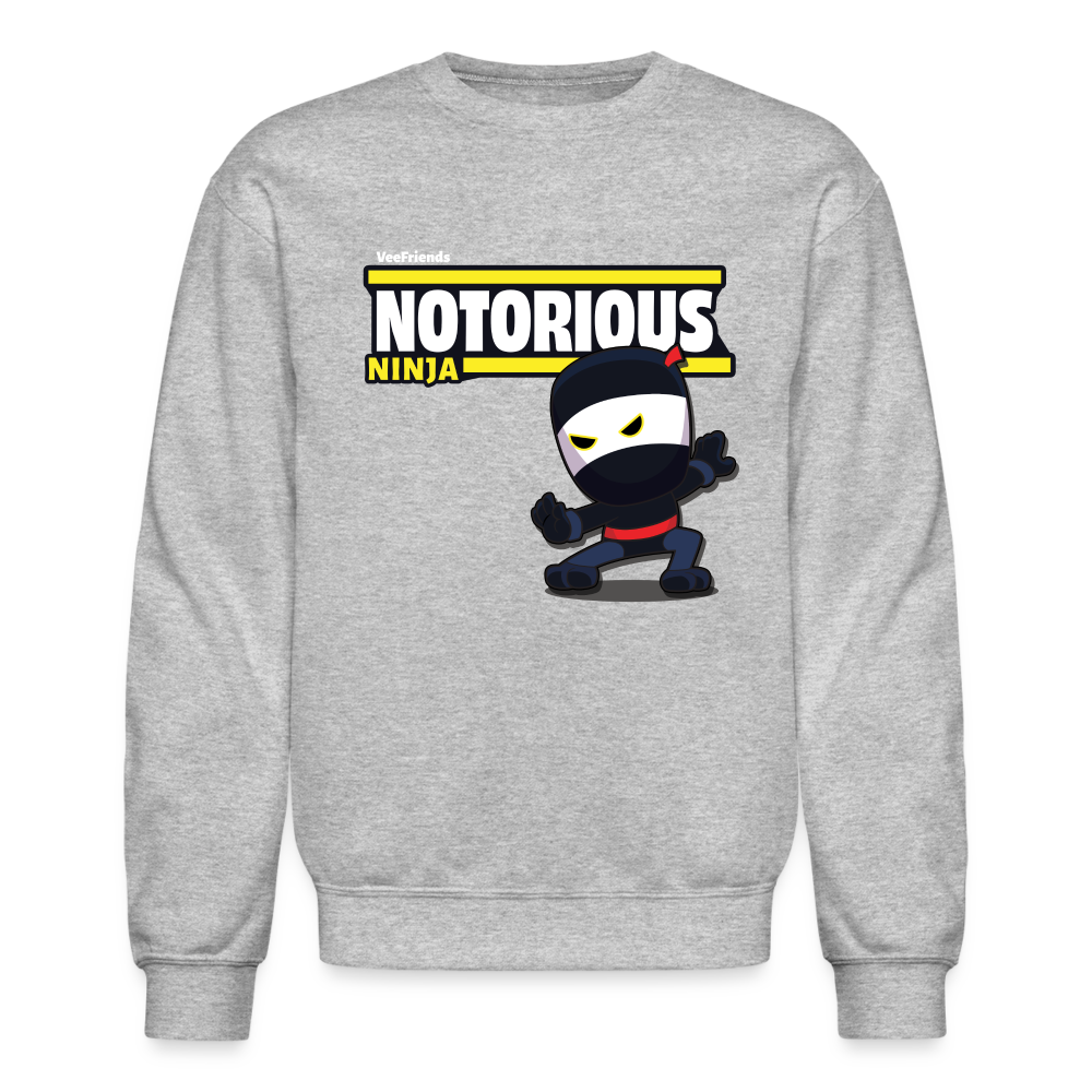 Notorious Ninja Character Comfort Adult Crewneck Sweatshirt - heather gray