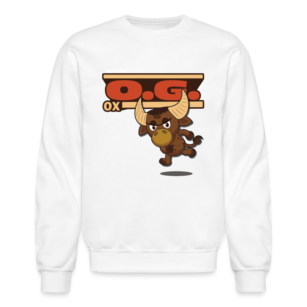 O.G. Ox Character Comfort Adult Crewneck Sweatshirt - white