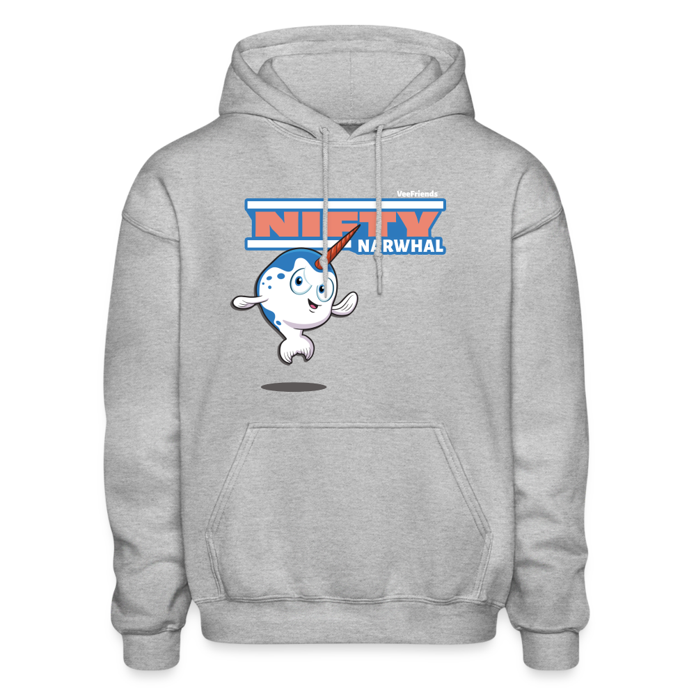 Nifty Narwhal Character Comfort Adult Hoodie - heather gray