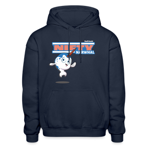 
            
                Load image into Gallery viewer, Nifty Narwhal Character Comfort Adult Hoodie - navy
            
        