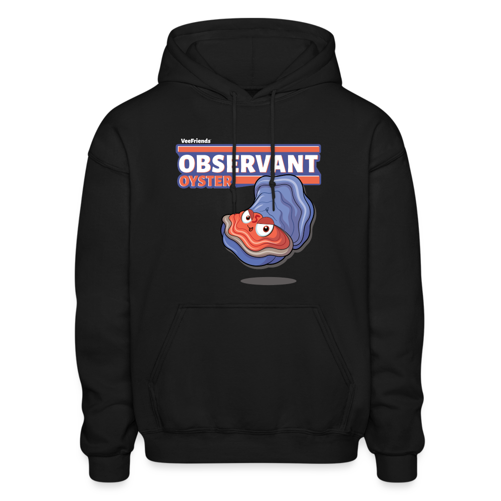 Observant Oyster Character Comfort Adult Hoodie - black