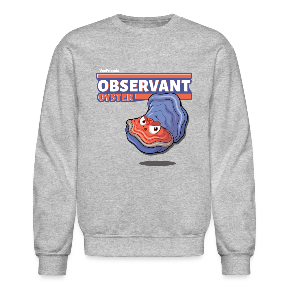 Observant Oyster Character Comfort Adult Crewneck Sweatshirt - heather gray