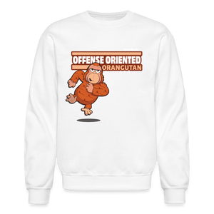 Offense Oriented Orangutan Character Comfort Adult Crewneck Sweatshirt - white