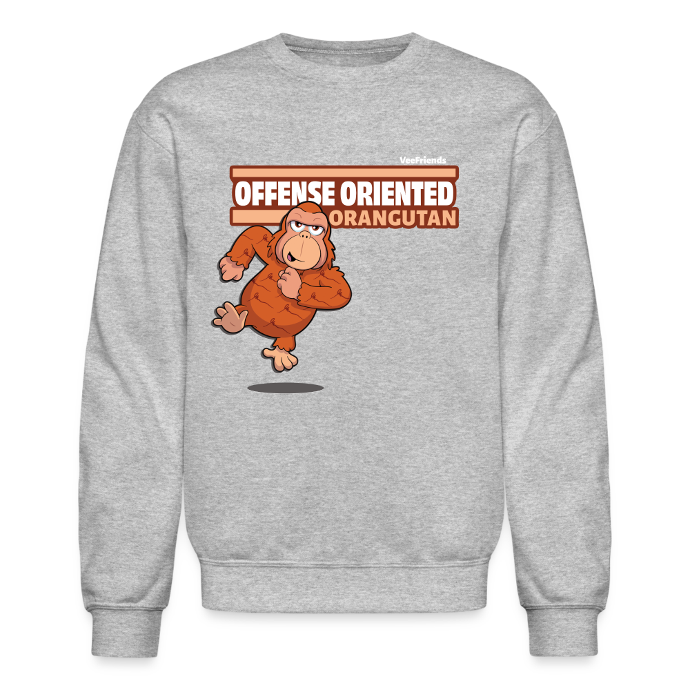Offense Oriented Orangutan Character Comfort Adult Crewneck Sweatshirt - heather gray