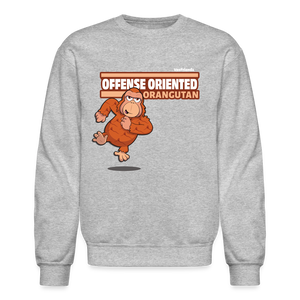 Offense Oriented Orangutan Character Comfort Adult Crewneck Sweatshirt - heather gray