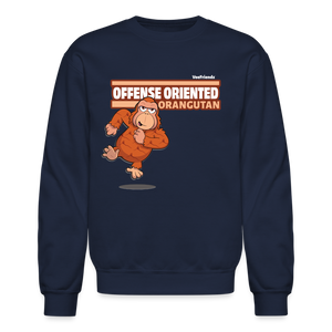 Offense Oriented Orangutan Character Comfort Adult Crewneck Sweatshirt - navy