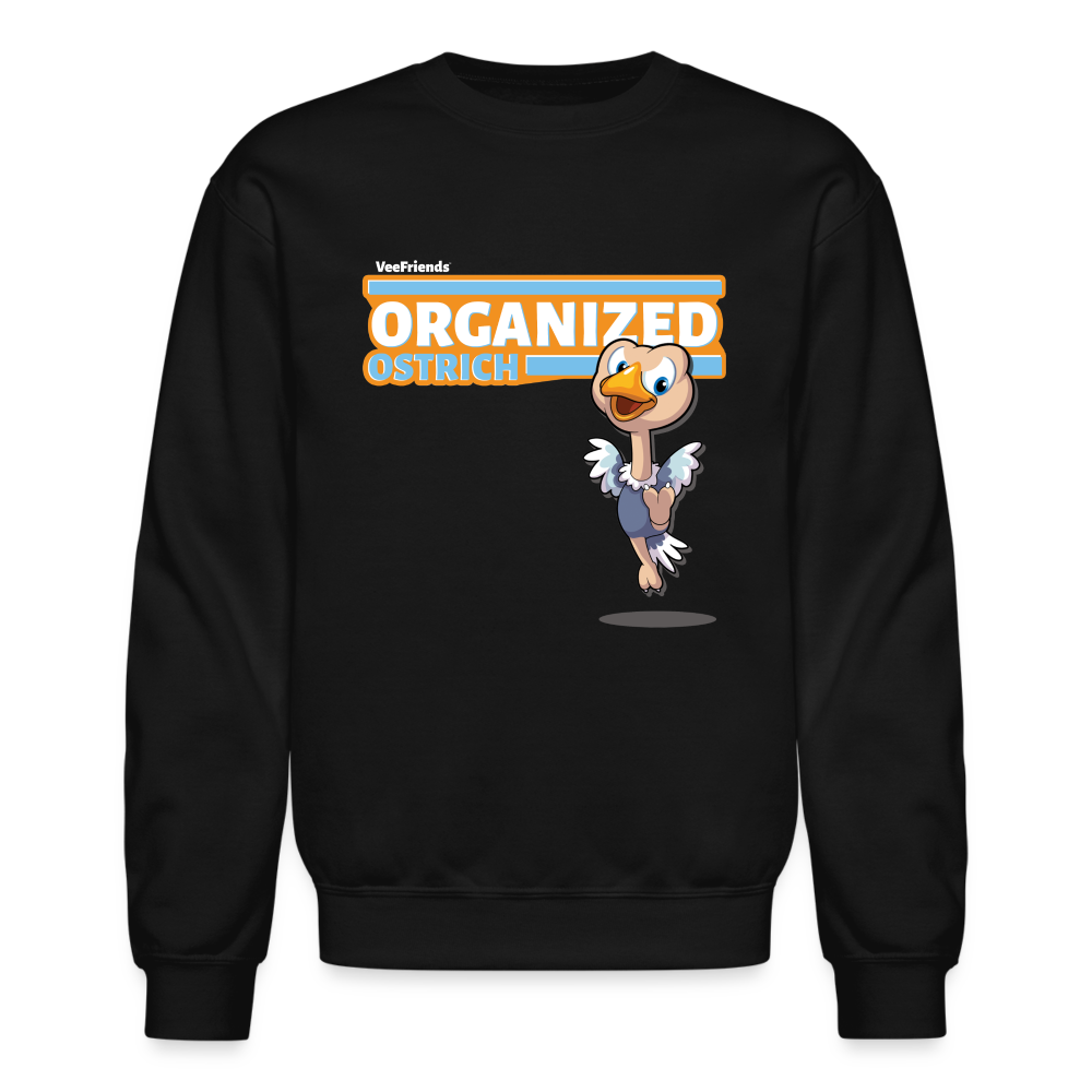 Organized Ostrich Character Comfort Adult Crewneck Sweatshirt - black