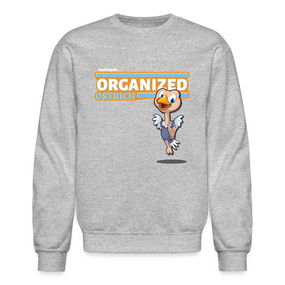 Organized Ostrich Character Comfort Adult Crewneck Sweatshirt - heather gray